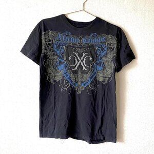 Xtreme Couture y2k 2000s black and blue tee shirt men's small
